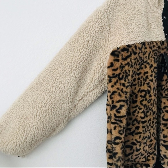 New! Rails Saga Faux Fur Sherpa Leopard Cheetah Pullover Plush Teddy Jacket - Picture 12 of 16